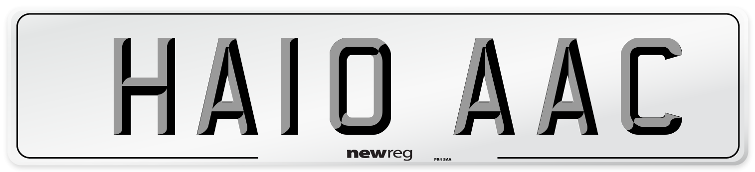 HA10 AAC Number Plate from New Reg